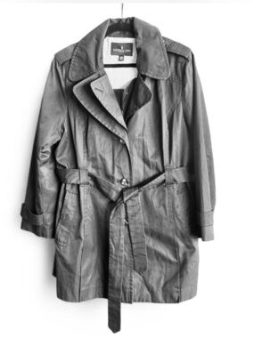 London Fog Black Trench Coat with Belt